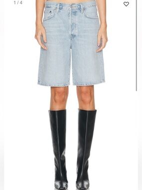 Agolde Risha Light Wash Denim Bermuda Shorts
